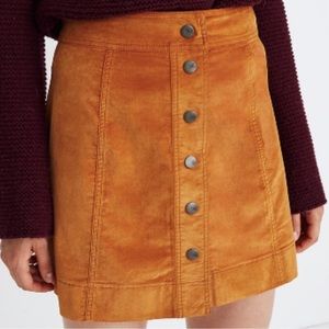 Madewell velvet button down skirt